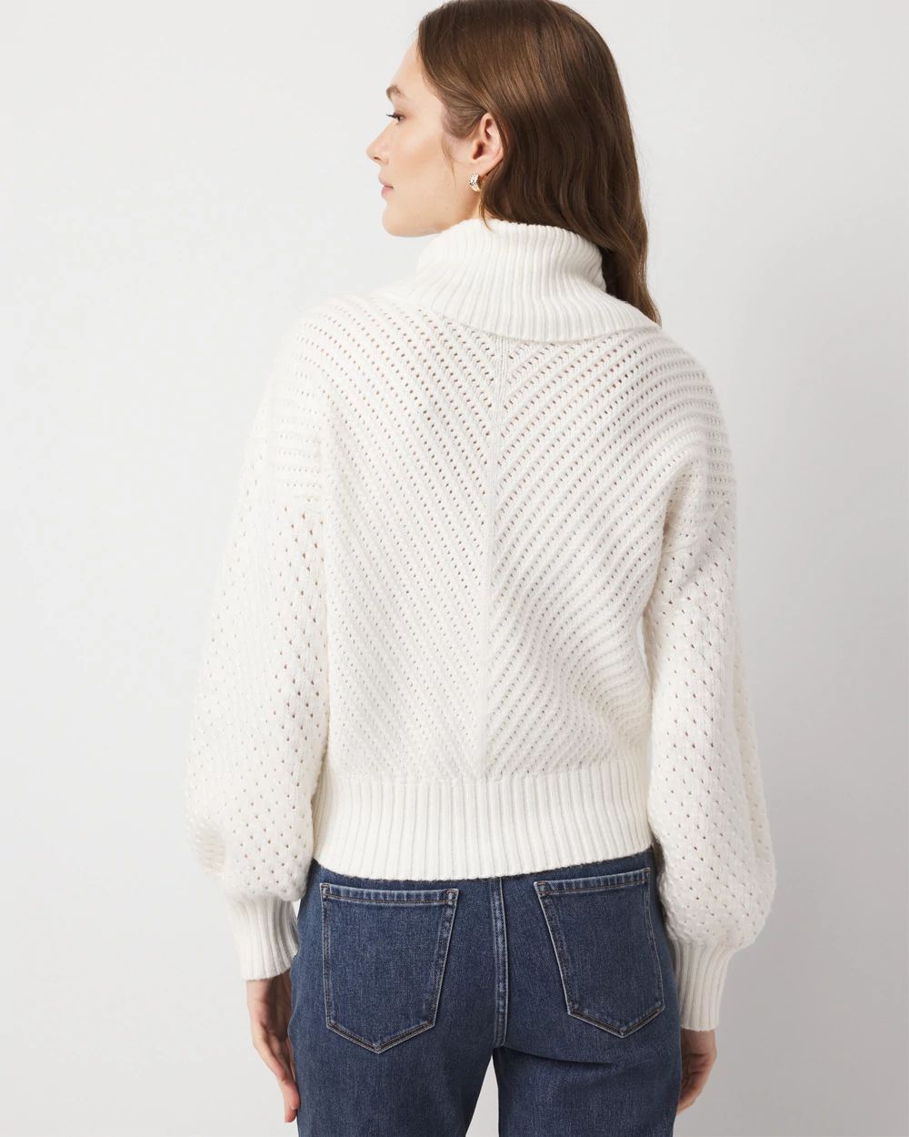 ぽ*ん様 BISOWN Cashmere Fairile Vneck Dolma Lightweight Cotton Cashmere Link-Stitch Dolman Sweater - Plus Size